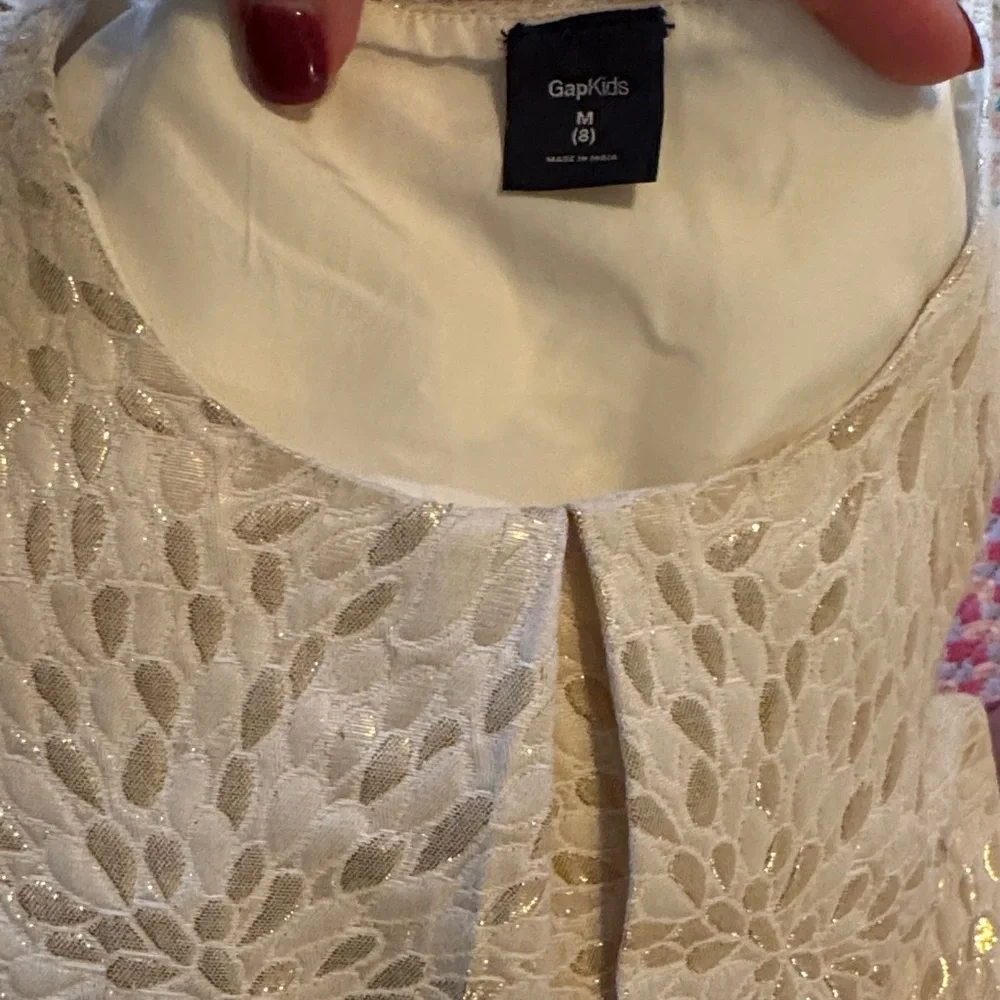 GAP Kids Cream and Gold Lace Dress